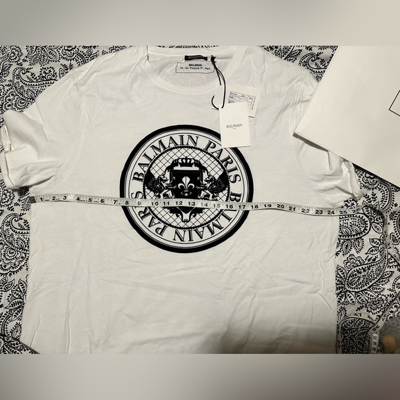 BNWT Balmain T-Shirt in white size 44 unisex - Picture 5 of 5